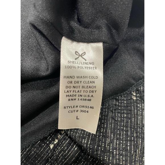 Everly Black and Gold Metallic Dress Size Large - Picture 6 of 6